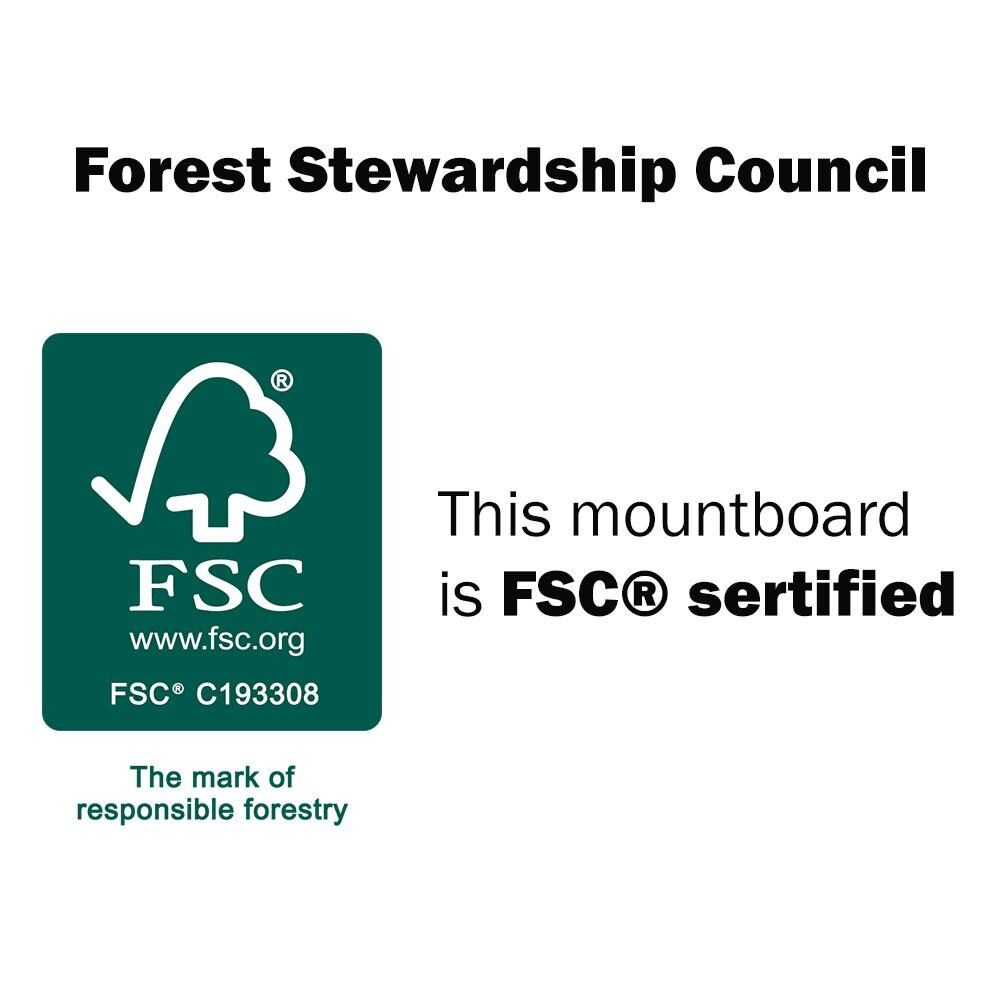 Bright white picture mount white core munken | choose size | smooth fsc fatg 2