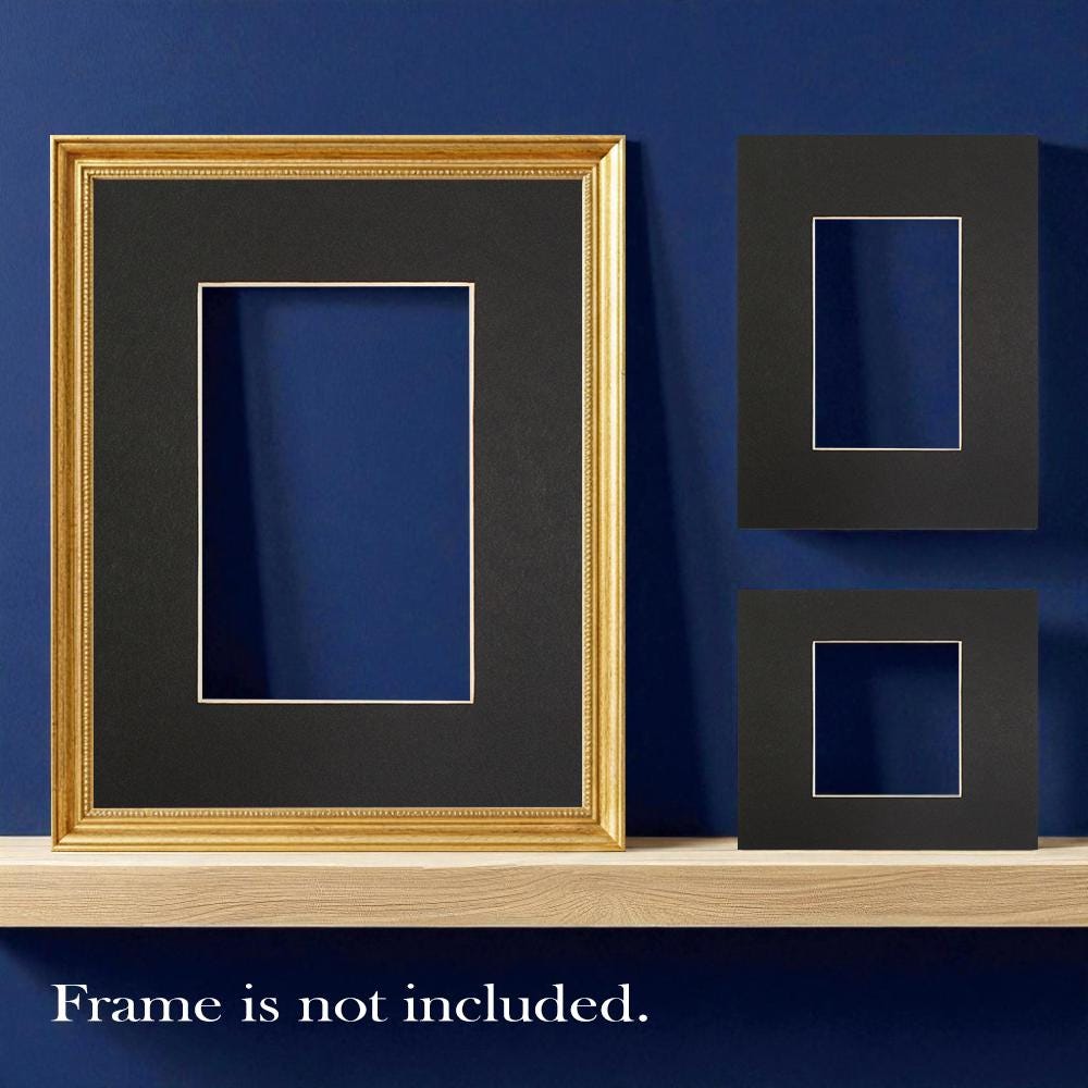Black picture mount | choose size | smooth fsc fatg 4 standard cream core photo