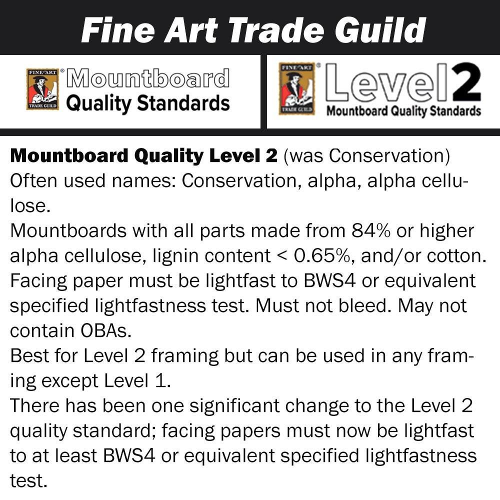 Charcoal black picture mount white core | choose size | smooth fatg 2