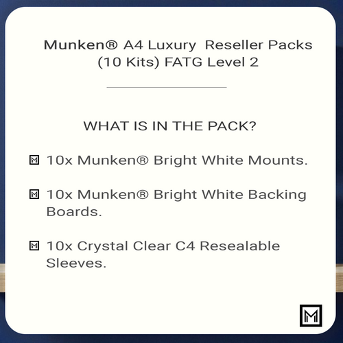 10x A4 Munken® Bright White Picture Mounts Kit | Backing Board | Clear Sleeves