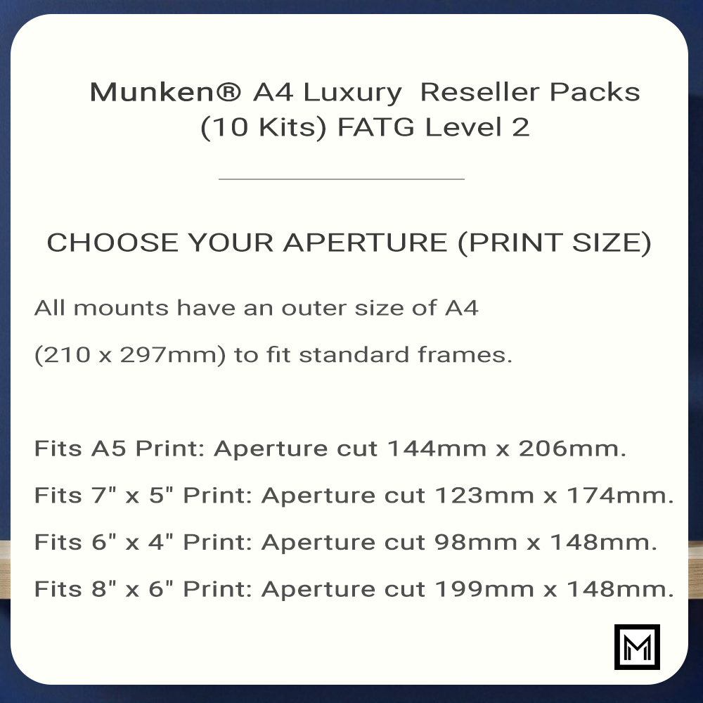 10x A4 Munken® Bright White Picture Mounts Kit | Backing Board | Clear Sleeves