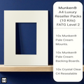 10x A4 Munken® Pale Cream Picture Mounts Kit | Backing Boards | Clear Sleeves