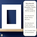 10x A3 Munken® Bright White Picture Mounts Kit | White Backing , Sleeves |A4 10x8