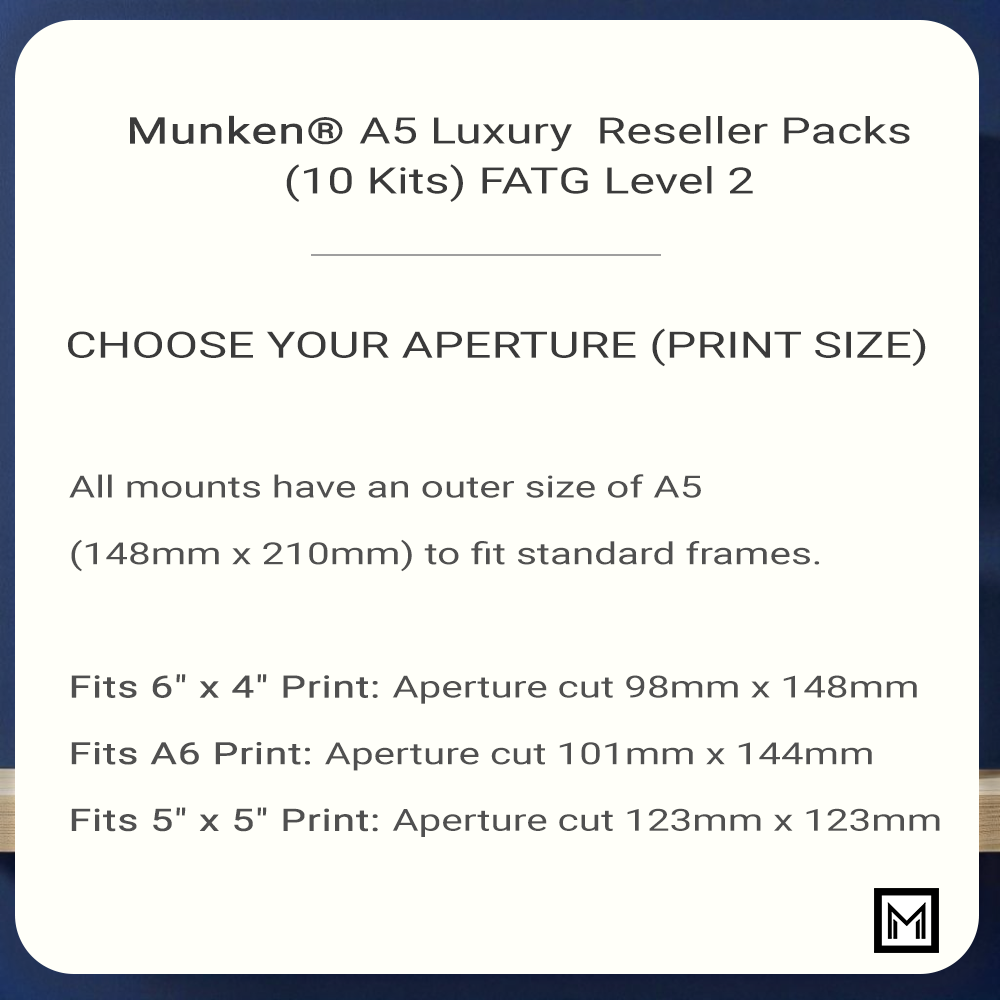 10x A5 Munken® Bright White Picture Mounts Kit White Backing & sleeve | Postcard