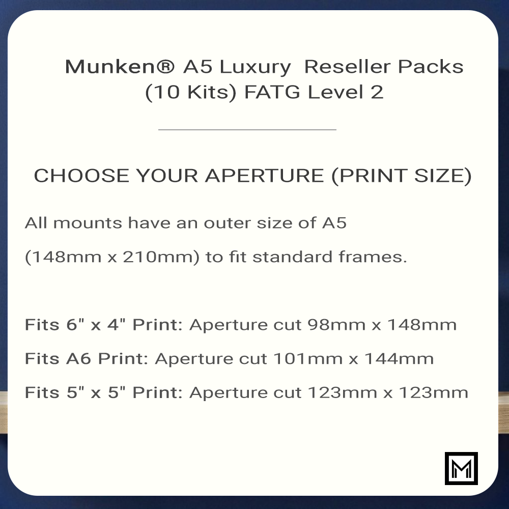 10x A5 Munken® Pale Cream Picture Mounts Kit | Cream Backing | Solid Core | Art