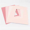 Pink Picture Mount, Custom Photo Mat, A4, A3, A2, A1 Choose Size & Shade, White Core Frame Matting, Daler Rowney Bevel Cut Mountboard