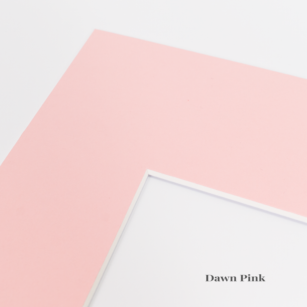 Pink Picture Mount, Custom Photo Mat, A4, A3, A2, A1 Choose Size & Shade, White Core Frame Matting, Daler Rowney Bevel Cut Mountboard
