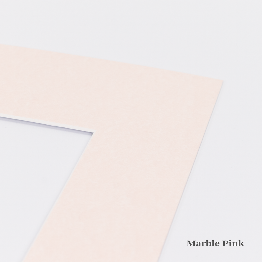 Pink Picture Mount, Custom Photo Mat, A4, A3, A2, A1 Choose Size & Shade, White Core Frame Matting, Daler Rowney Bevel Cut Mountboard