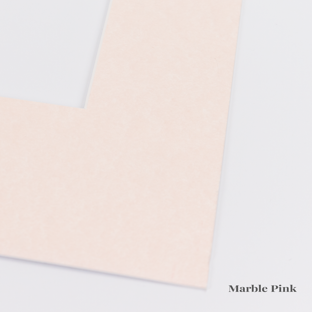 Pink Picture Mount, Custom Photo Mat, A4, A3, A2, A1 Choose Size & Shade, White Core Frame Matting, Daler Rowney Bevel Cut Mountboard