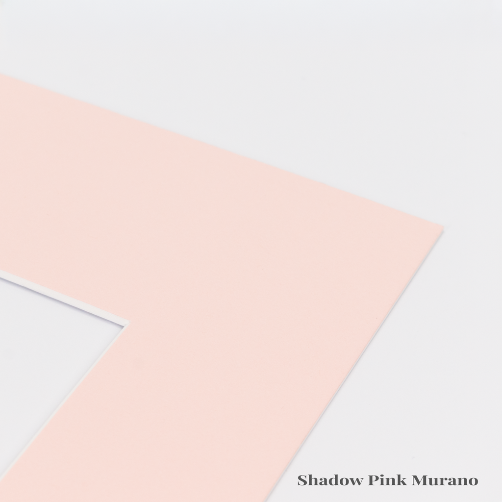 Pink Picture Mount, Custom Photo Mat, A4, A3, A2, A1 Choose Size & Shade, White Core Frame Matting, Daler Rowney Bevel Cut Mountboard