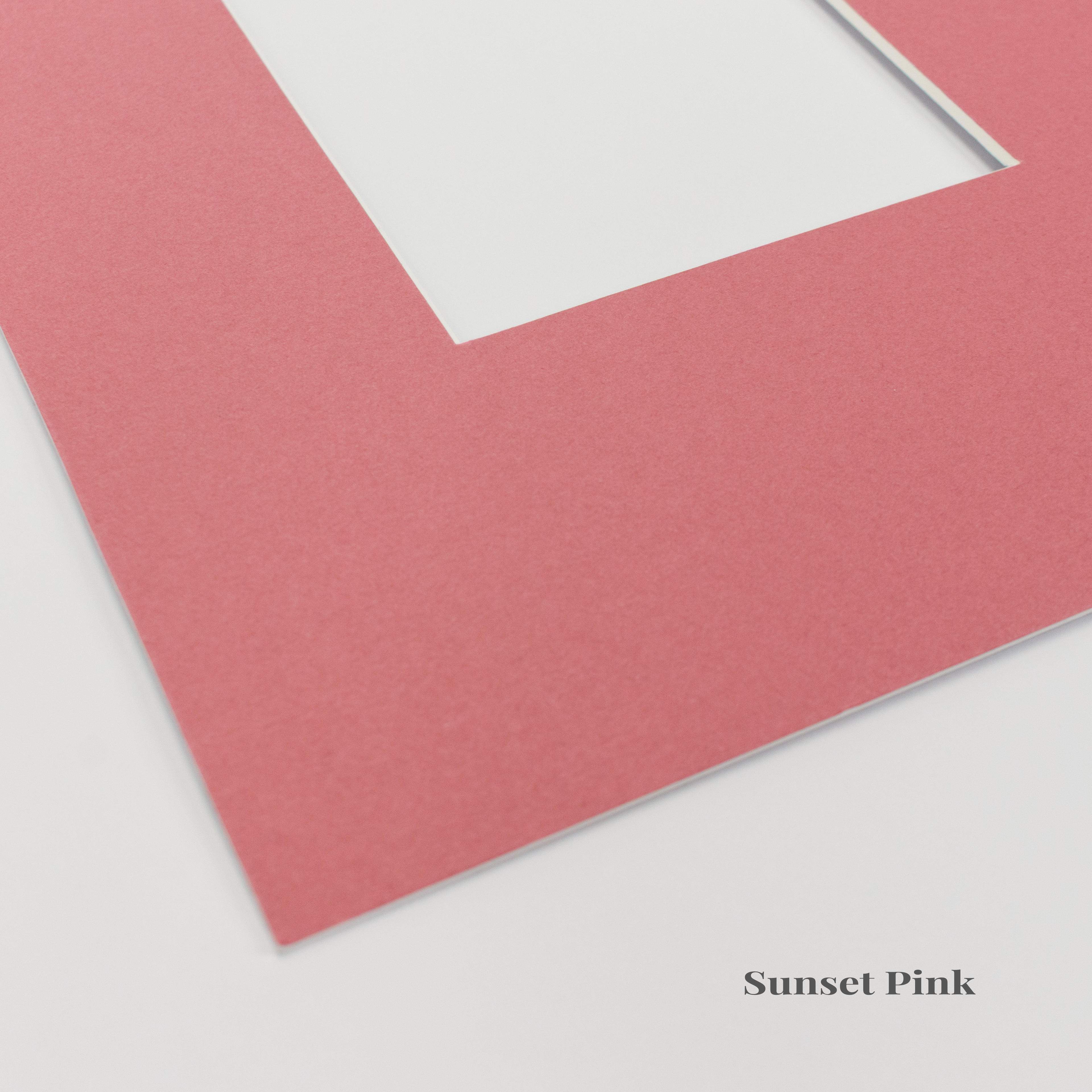 Pink Picture Mount, Custom Photo Mat, A4, A3, A2, A1 Choose Size & Shade, White Core Frame Matting, Daler Rowney Bevel Cut Mountboard