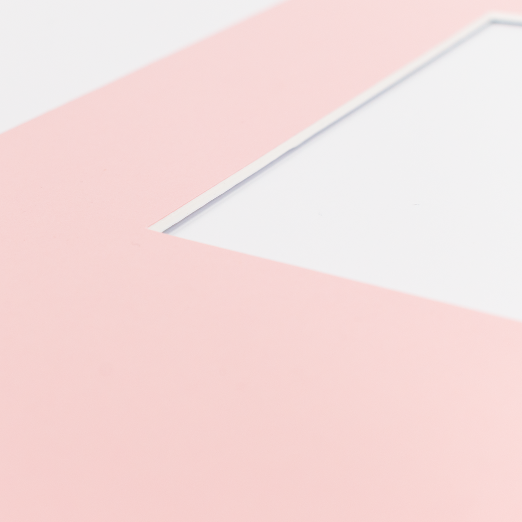 Dawn Pink Picture Mount, Custom Photo Mat, Choose Size White Core Frame Matting, Daler Rowney Bevel Cut Mountboard, Poster Mount