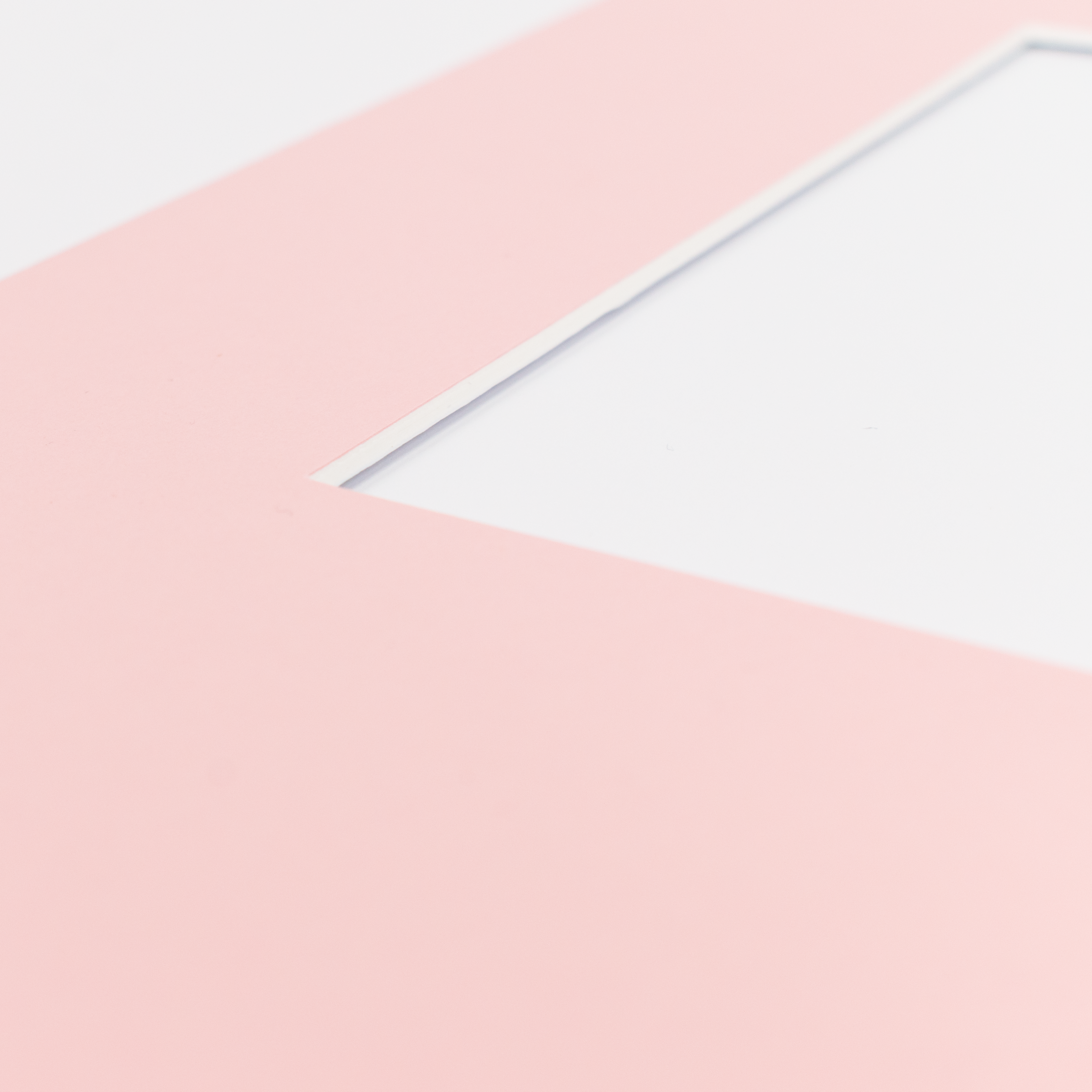 Dawn Pink Picture Mount, Custom Photo Mat, Choose Size White Core Frame Matting, Daler Rowney Bevel Cut Mountboard, Poster Mount