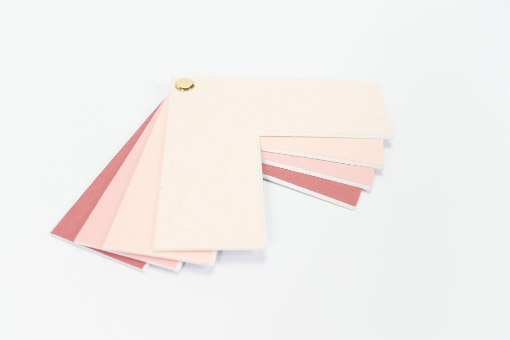 Pink Picture Mount Colour Sample Set | Gradient Chevron Mat Board Swatches | Blush to Rose Pink |