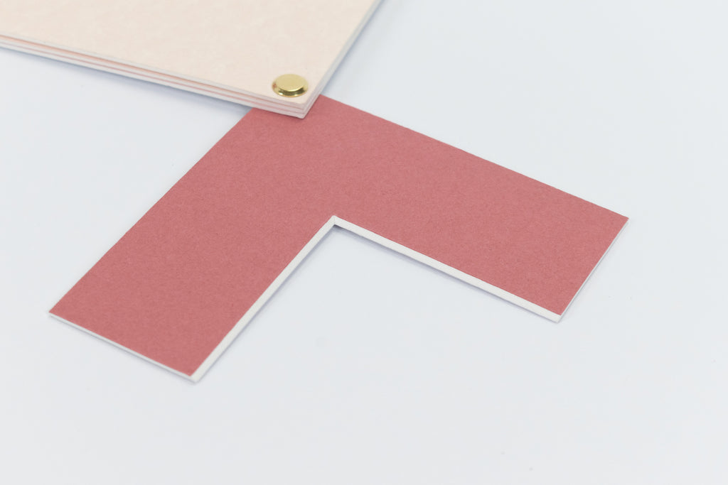 Pink Picture Mount Colour Sample Set | Gradient Chevron Mat Board Swatches | Blush to Rose Pink |